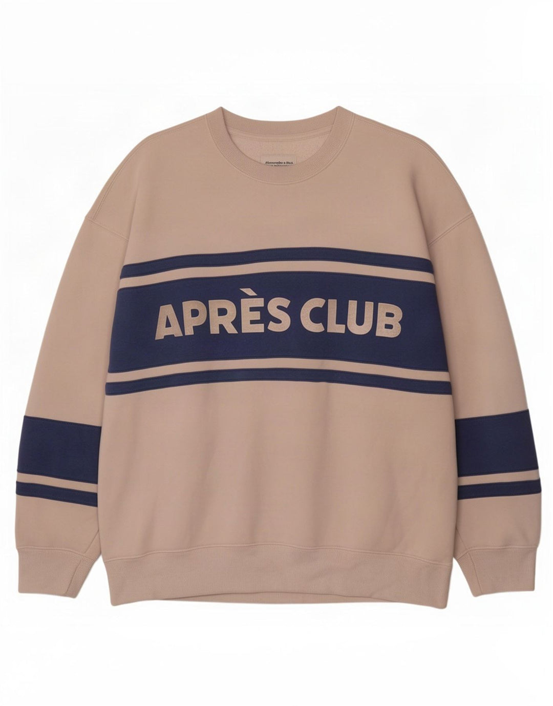 Abercrombie & Fitch Herren-Sweatshirt-Pullover, groß, gebrochenes Weiß, Farbblock