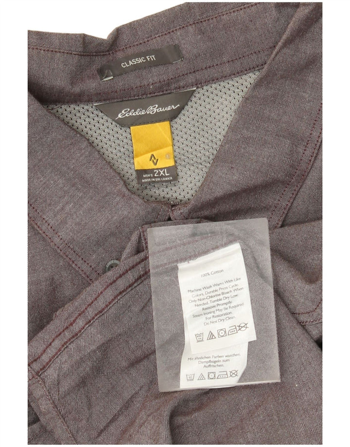 Eddie Bauer Herren-Hemd mit klassischer Passform, 2XL, graue Baumwolle
