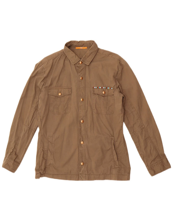 Hugo Boss Damen Utility-Jacke UK 8 Small Khaki Baumwolle