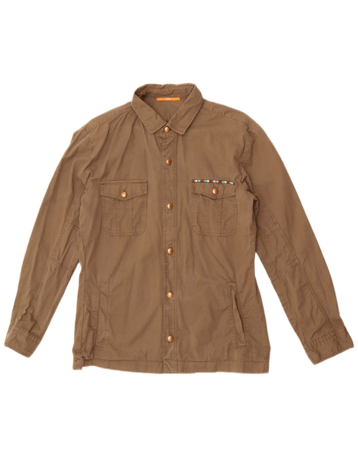 Hugo Boss Damen Utility-Jacke UK 8 Small Khaki Baumwolle