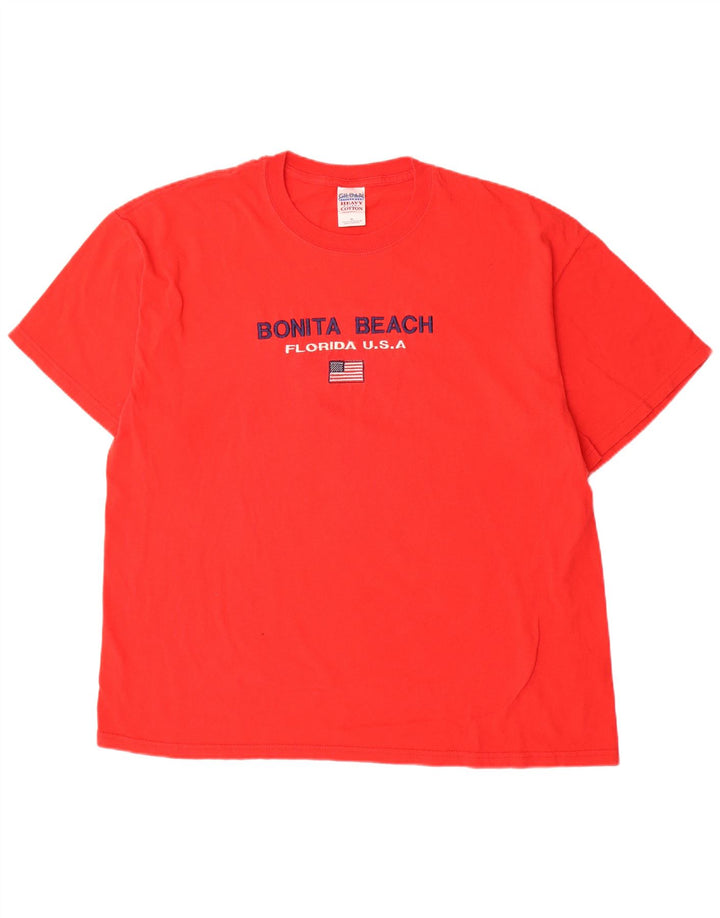 Vintage Herren Grafik T-Shirt Top XL Rot Baumwolle