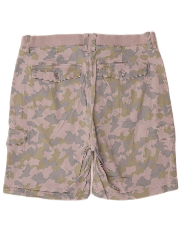 Lee Womens Mid Rise Cargo Shorts US 14 XL W36 Lila Camouflage Baumwolle