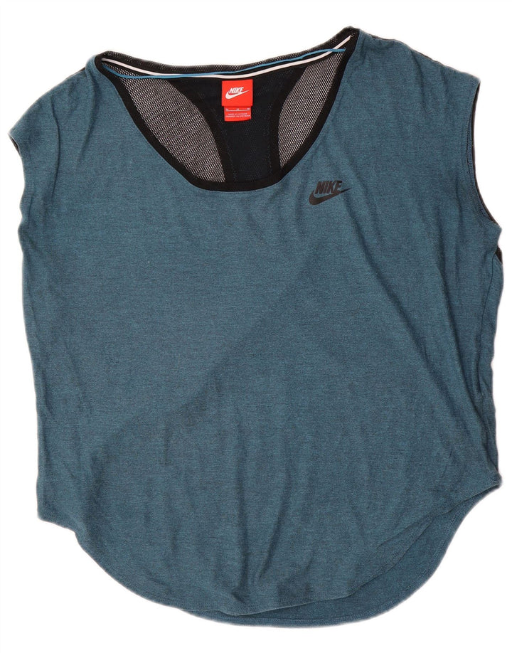 Nike Damen-Oberteil in Übergröße, UK 14, Mittelblau, Farbblock-Modal