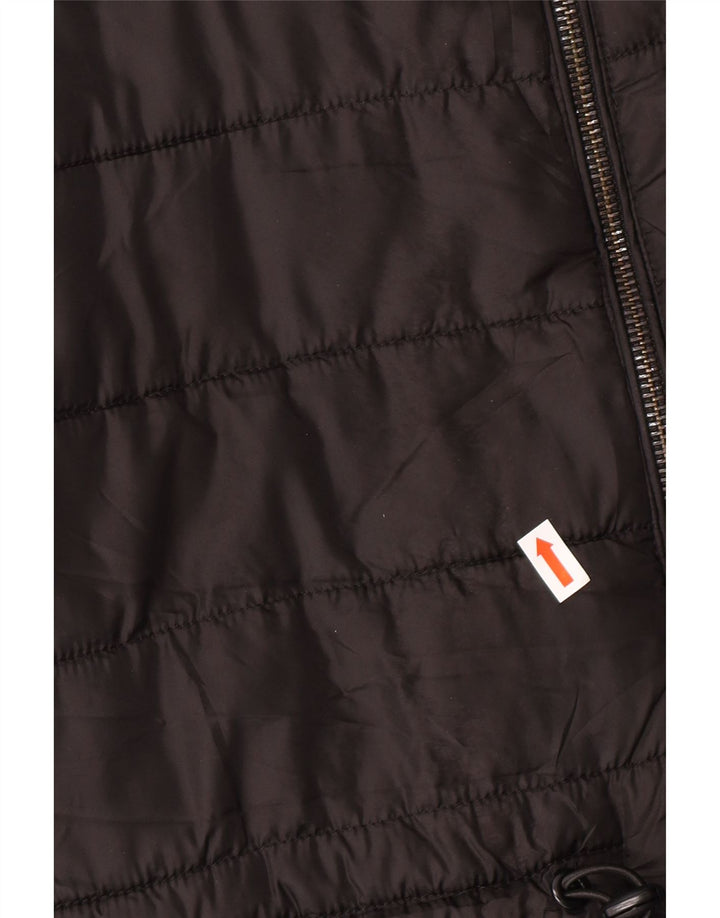 ZARA Damen Wattierte Jacke mit Kapuze UK 10 Small Schwarz Polyester