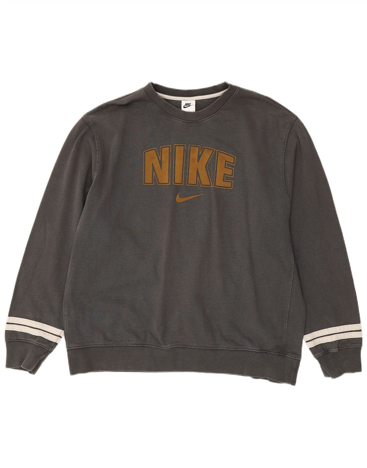 Nike Herren Grafik-Sweatshirt-Pullover XL aus grauer Baumwolle