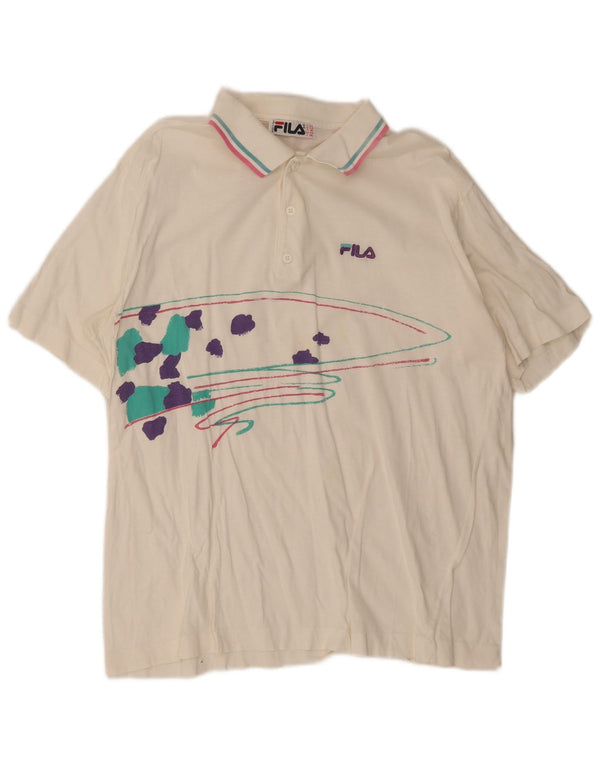 Fila Herren Grafik-Poloshirt IT 54 XL Weiß gestreift