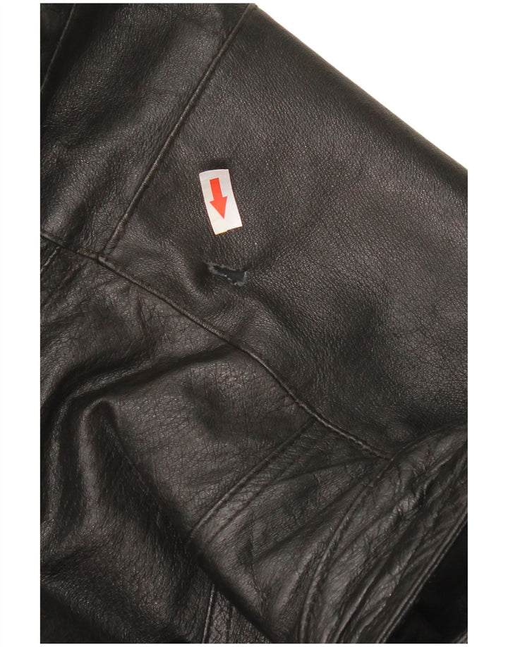 Vintage Herren Lederweste UK 40 Großes schwarzes Leder