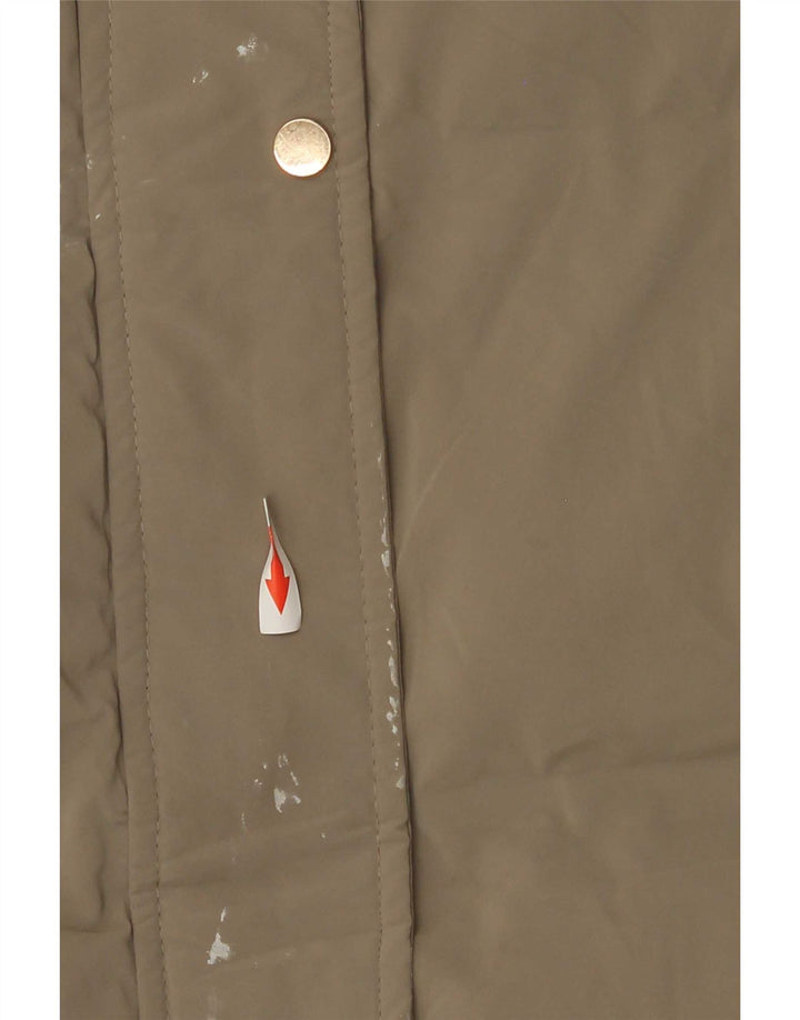 Zara Damen Kapuzenmantel, gepolstert, UK 18, XL, Khaki, Polyester