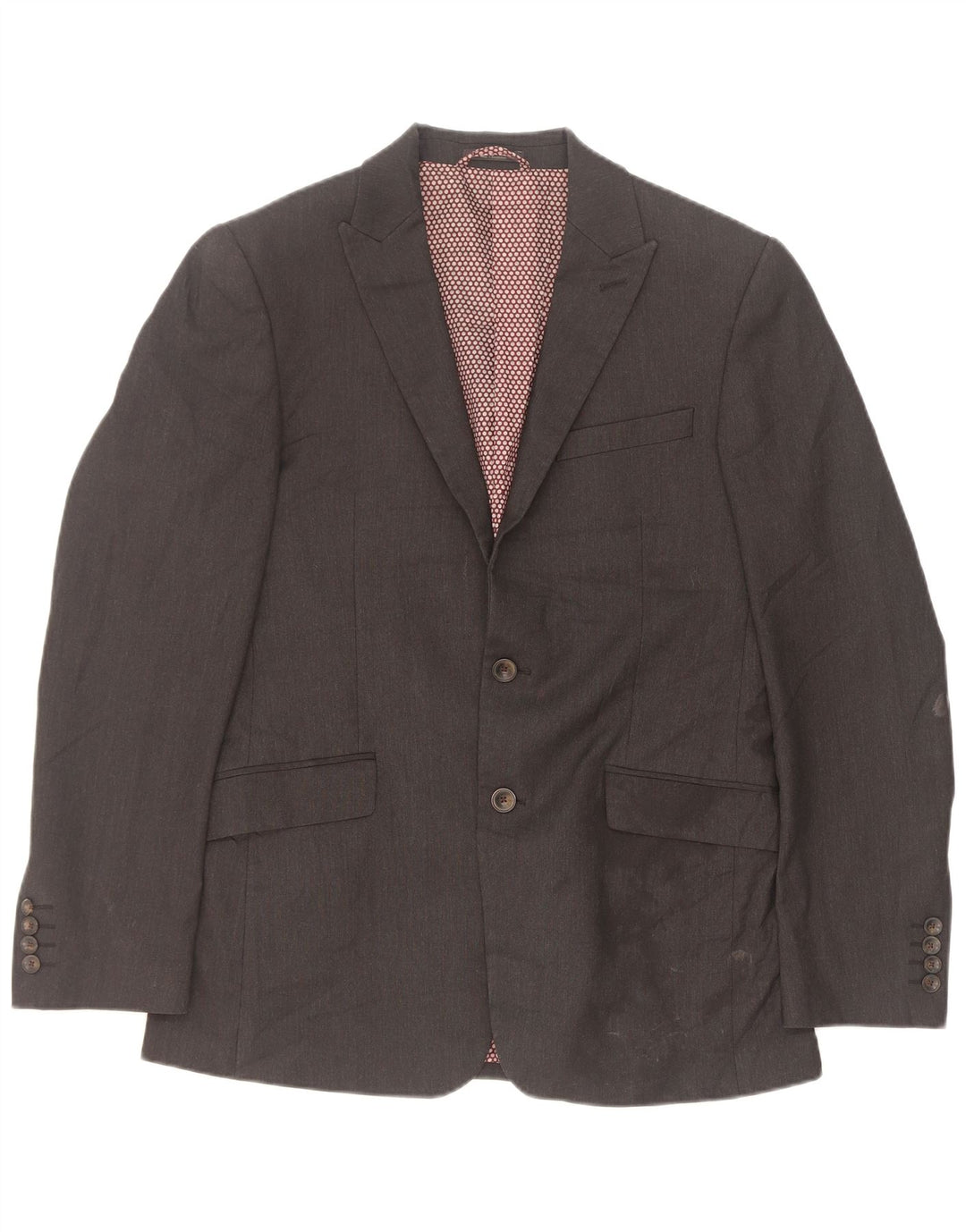 Marks & Spencer Herren-Blazer mit 2 Knöpfen, EU 48, mittelgraues Polyester
