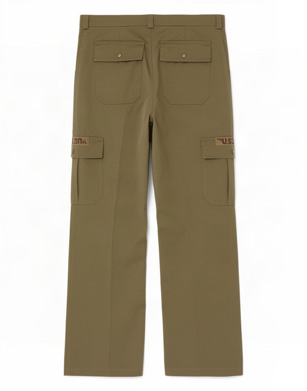 Vintage Herren Straight Cargo Hose IT 50 Large W32 L32 Khaki