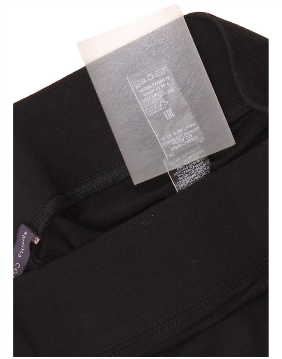 Marks & Spencer Damen Leggings UK 12 Mittelschwarze Baumwolle