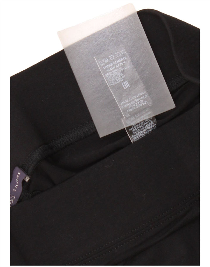 Marks & Spencer Damen Leggings UK 12 Mittelschwarze Baumwolle