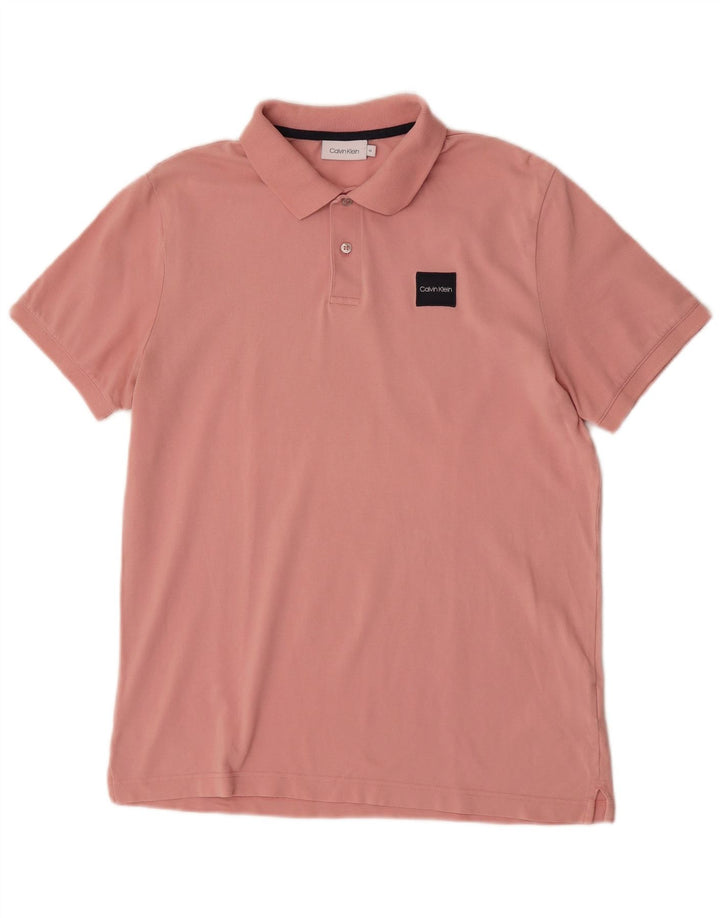 Calvin Klein Herren-Poloshirt aus mittelrosa Baumwolle