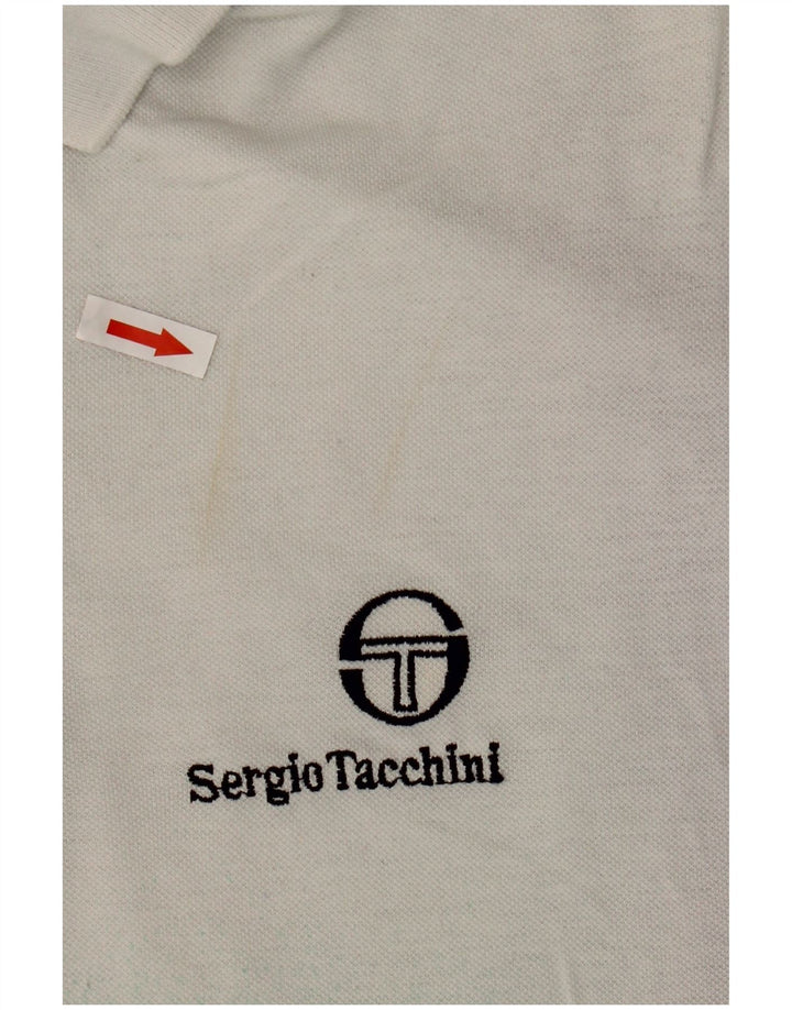 SERGIO TACCHINI Herren-Poloshirt aus mittelweißer Batik-Baumwolle