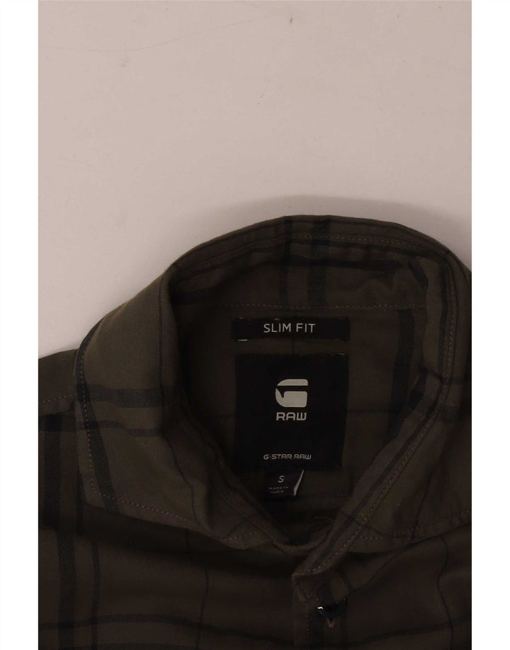 G-Star Slim Fit Flanellhemd für Herren, klein, grün kariert