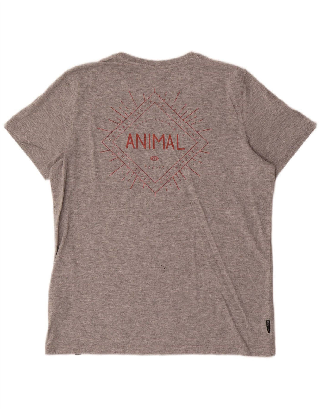 Animal-Grafik-T-Shirt-Oberteil für Herren aus mittelgrauer Baumwolle
