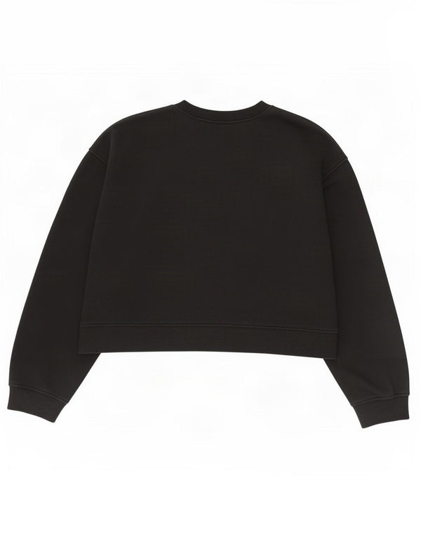 Zara Damen Crop Sweatshirt Pullover UK 16 Large Schwarz