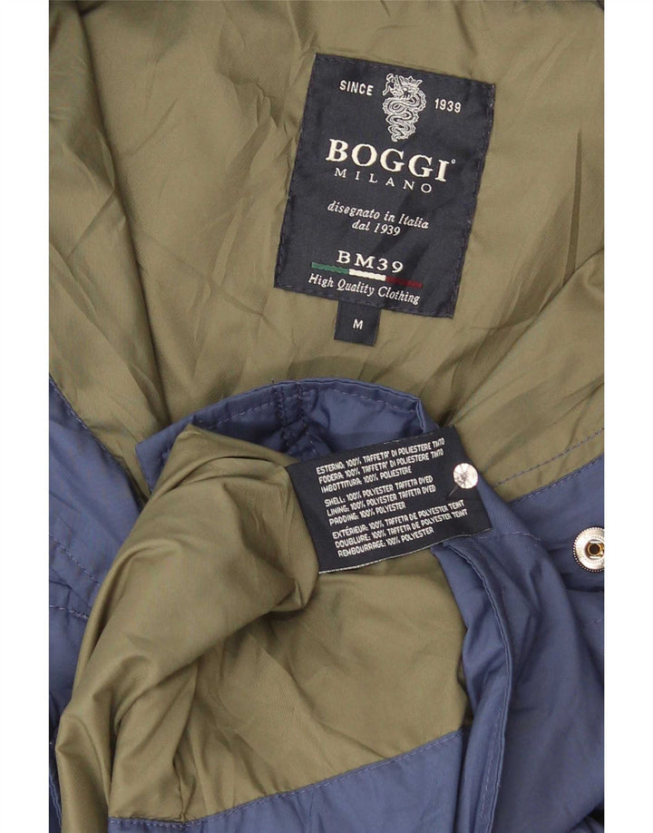 Boggi Herren Regular Fit Wattierte Jacke UK 38 Mittelblaues Polyester