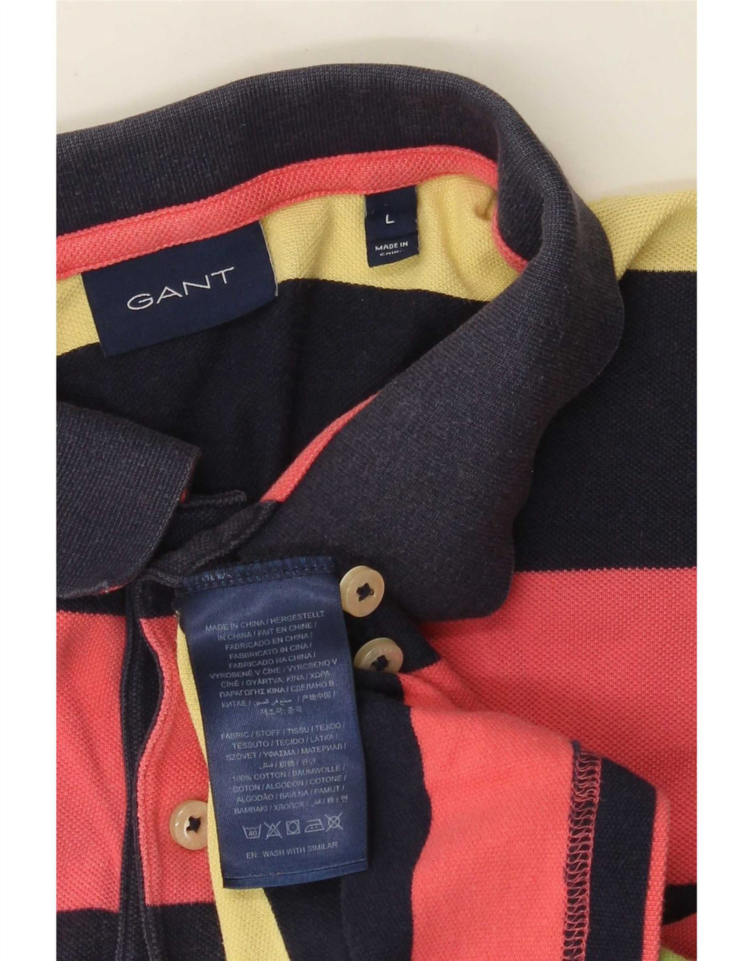 Gant Herren Rugby-Poloshirt, groß, mehrfarbig, gestreift, Baumwolle