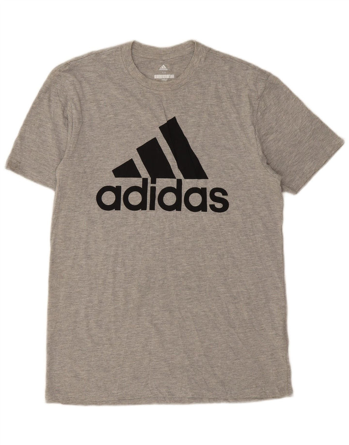 Adidas Herren Grafik-T-Shirt-Oberteil Mittelgrau meliertes Polyester