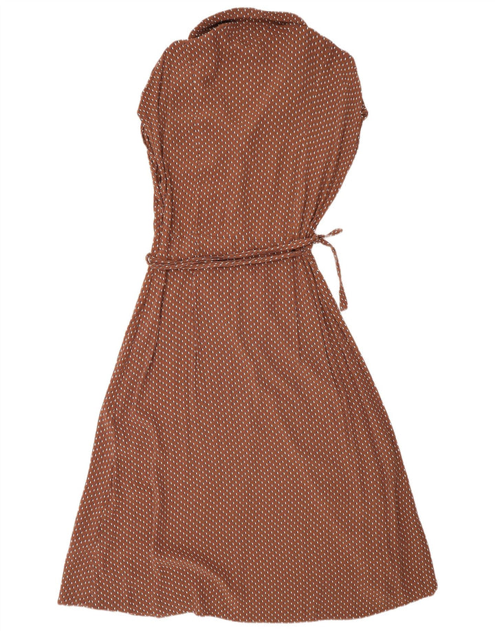 Next Damen Wickel-Maxikleid UK 14 Mittelbraune geometrische Viskose