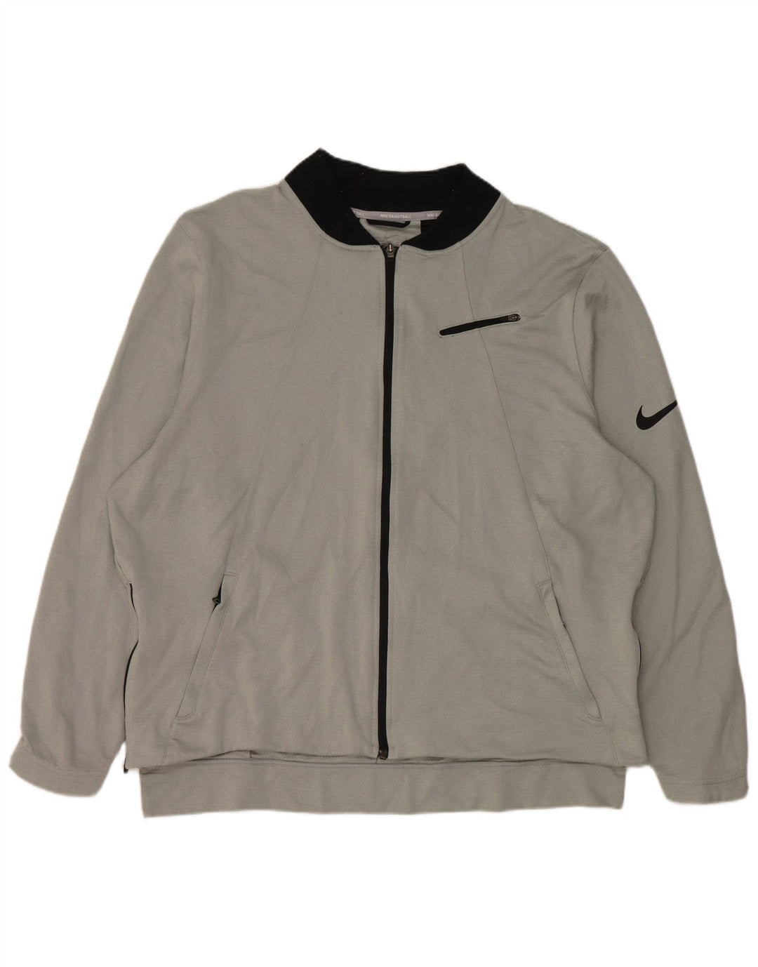 Nike Herren Dri Fit Trainingsanzug Top Jacke 2XL Grau Polyester