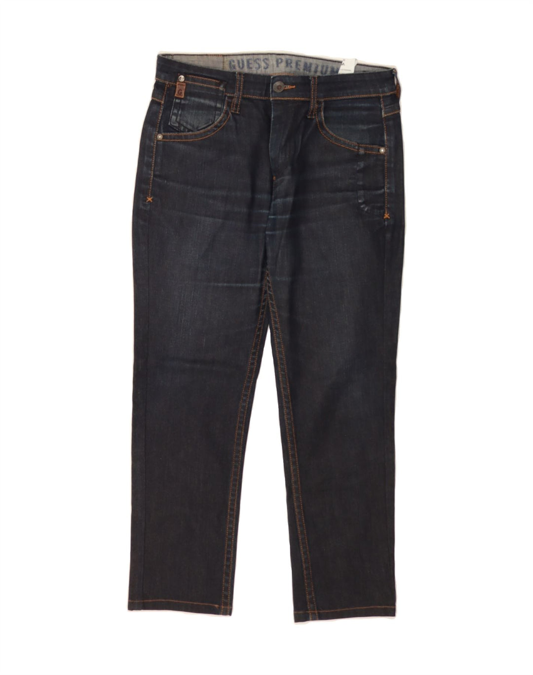 GUESS Mens Straight Jeans W30 L26 Navy Blue Cotton Vintage Guess and Second-Hand Guess from Messina Hembry 