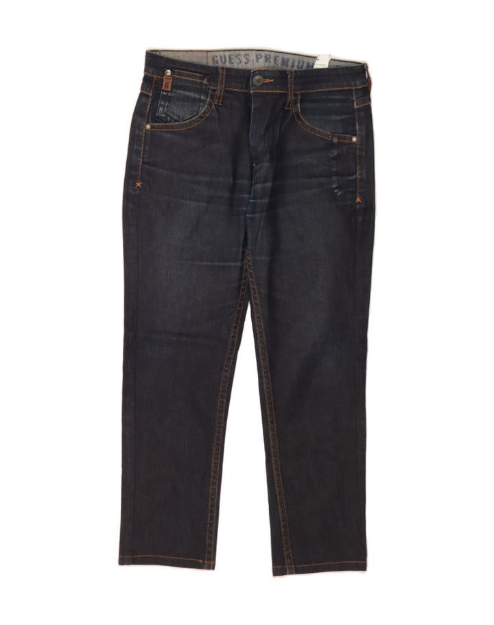 GUESS Mens Straight Jeans W30 L26 Navy Blue Cotton Vintage Guess and Second-Hand Guess from Messina Hembry 