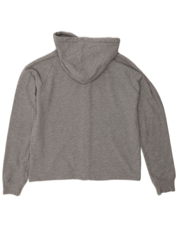 TOMMY HILFIGER Damen Graphic Zip Hoodie Pullover UK 10 Small Graue Baumwolle