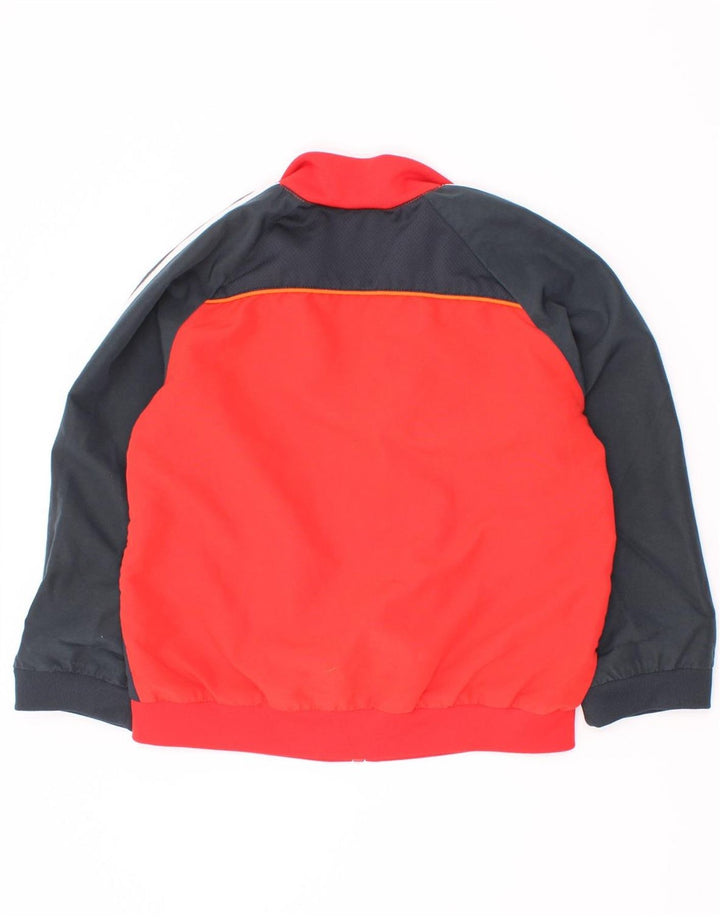 Adidas Jungen-Trainingsanzug-Top-Jacke, 3–4 Jahre, rotes Farbblock-Polyester