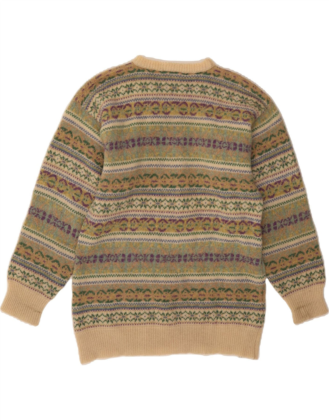 MICHAEL ROSS Herren-Pullover mit Rundhalsausschnitt, Größe S, Grün, Fair Isle