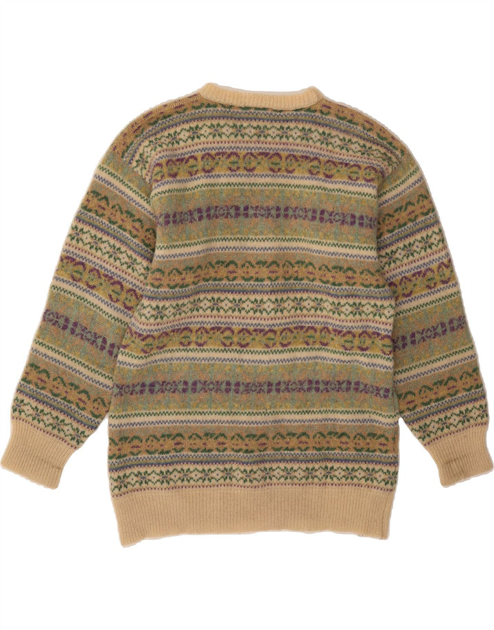 MICHAEL ROSS Herren-Pullover mit Rundhalsausschnitt, Größe S, Grün, Fair Isle