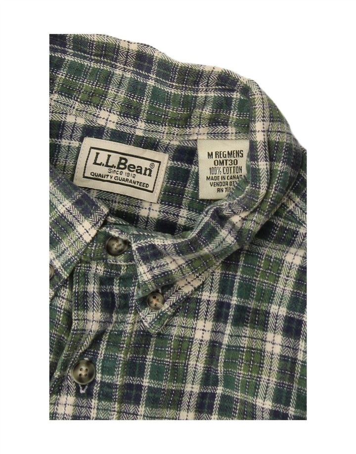 L.L.Bean Herren-Flanellhemd, mittelgrün, kariert, Baumwolle