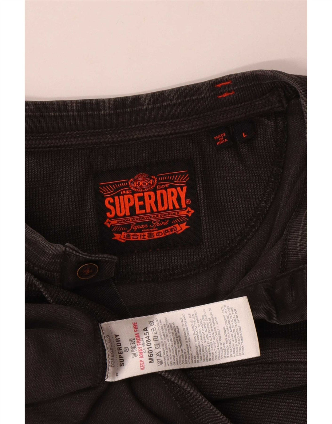 Superdry Herren-Oberteil aus langärmliger Baumwolle in Grau