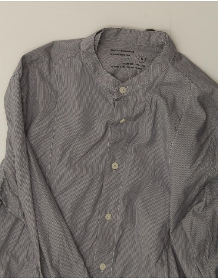 ALL SAINTS Mens Shirt Medium Grey Pinstripe Cotton Vintage All Saints and Second-Hand All Saints from Messina Hembry 