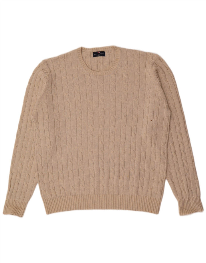 Marks & Spencer Herren-Pullover mit Rundhalsausschnitt, XL, Beige