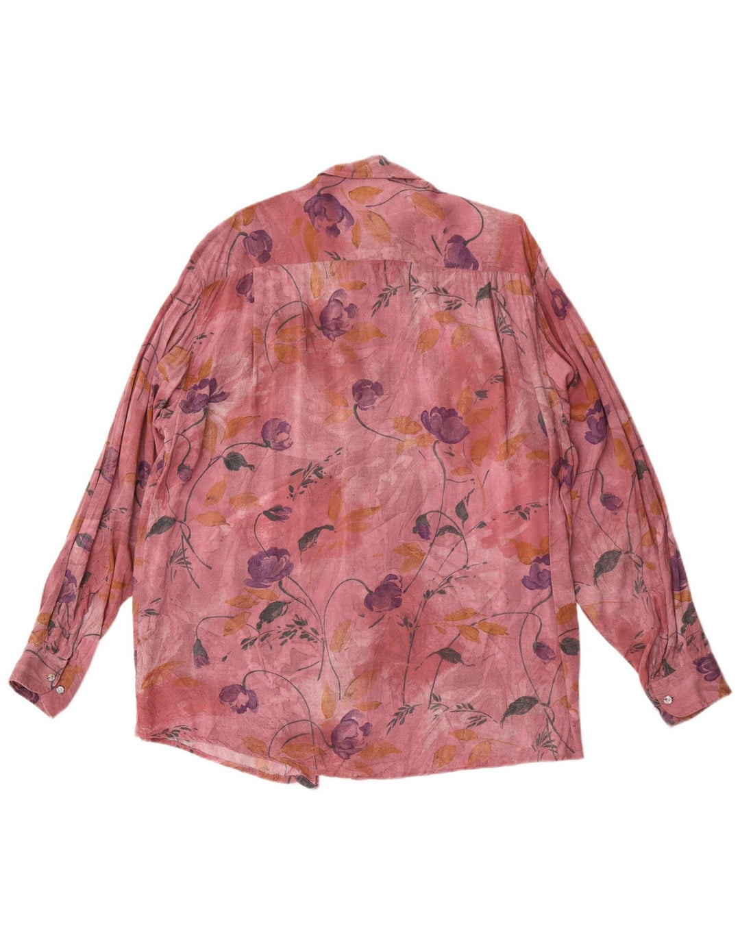 Casa Moda Herrenhemd XL Burgunderrot mit Blumenmuster