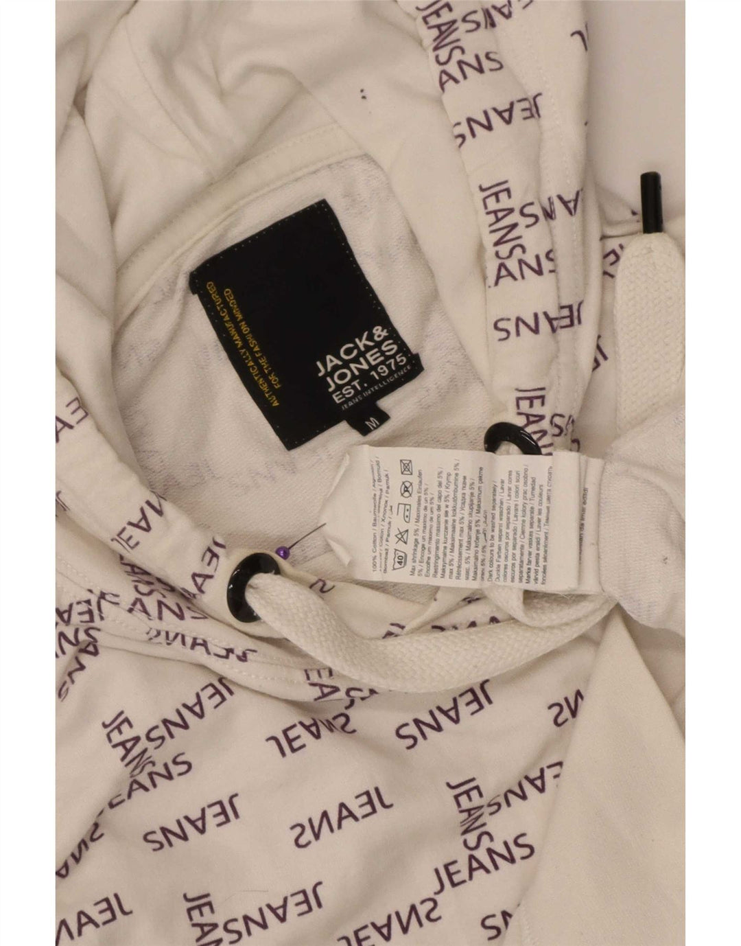 Jack & Jones Herren-Kapuzenpullover mit Grafik, mittelweiße Baumwolle