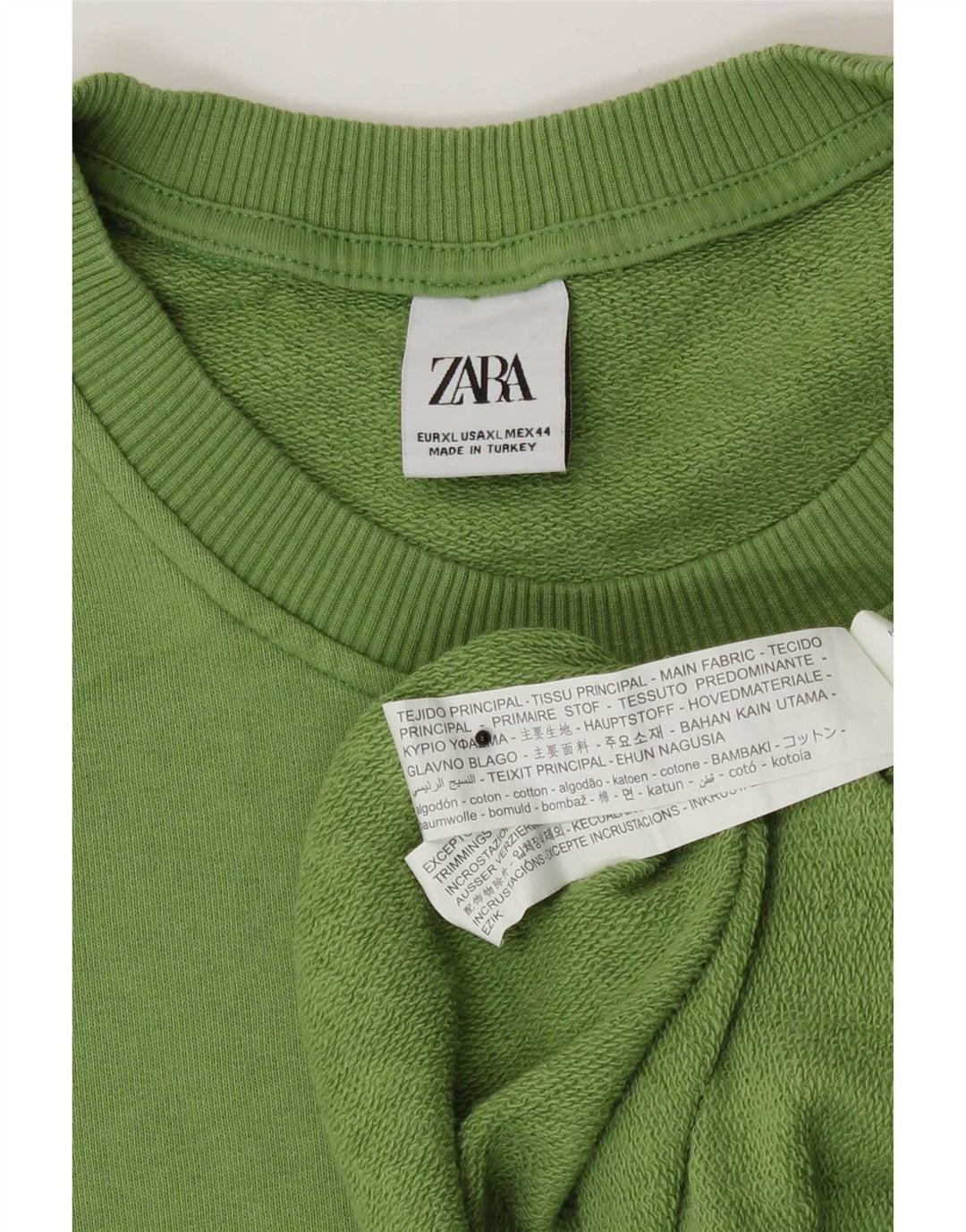 Zara Herren Sweatshirt Pullover XL Grüne Baumwolle