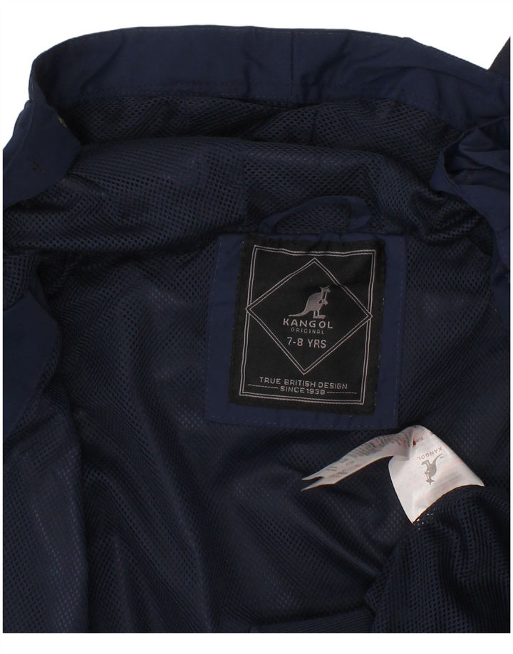 KANGOL Jungen-Bomberjacke mit Kapuze, 7–8 Jahre, marineblaues Polyester