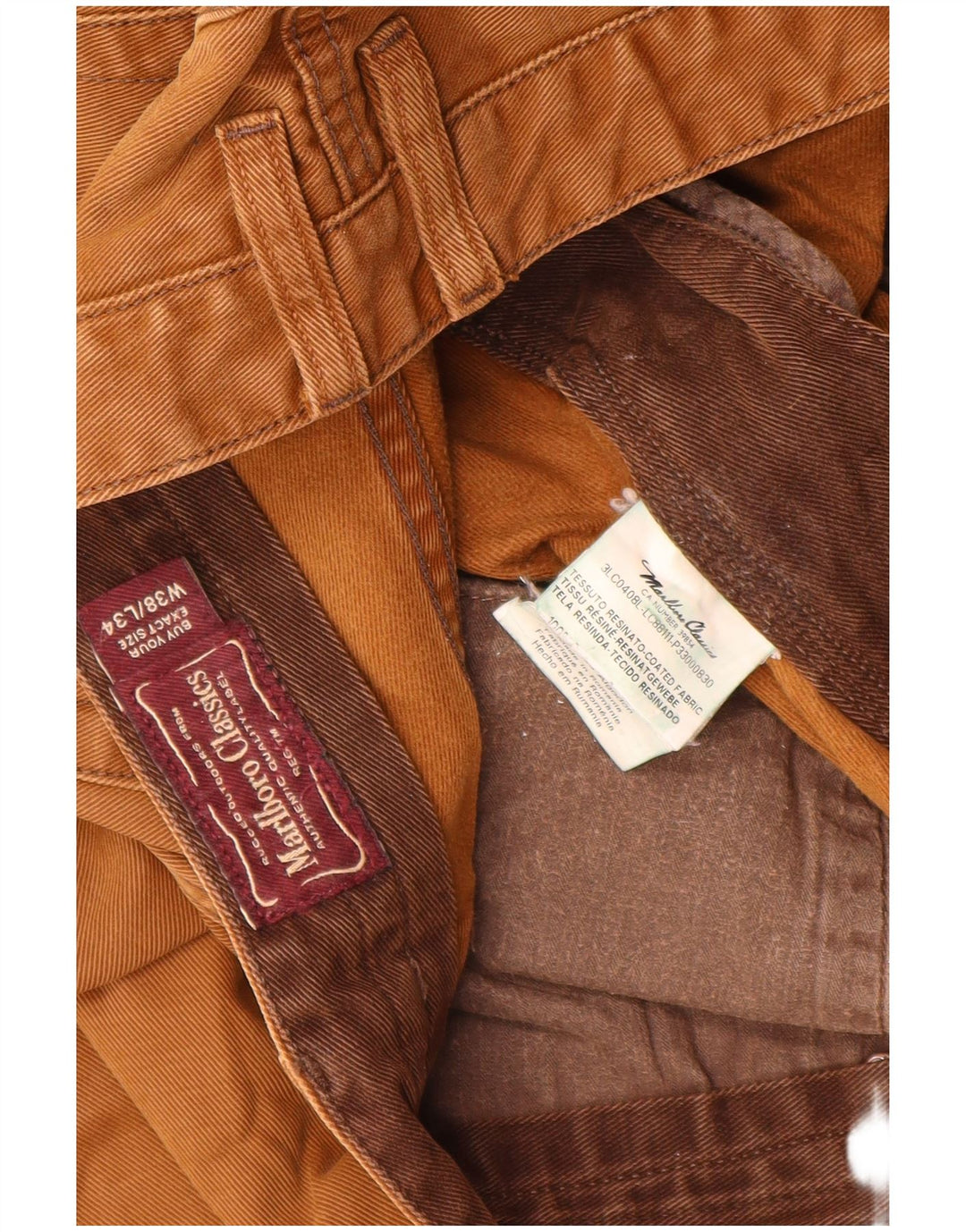 Marlboro Classics Herren Straight Jeans W38 L34 Beige Baumwolle