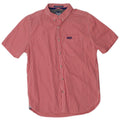 SUPERDRY Herren-Kurzarmhemd, großes rotes Gingham-Baumwollhemd