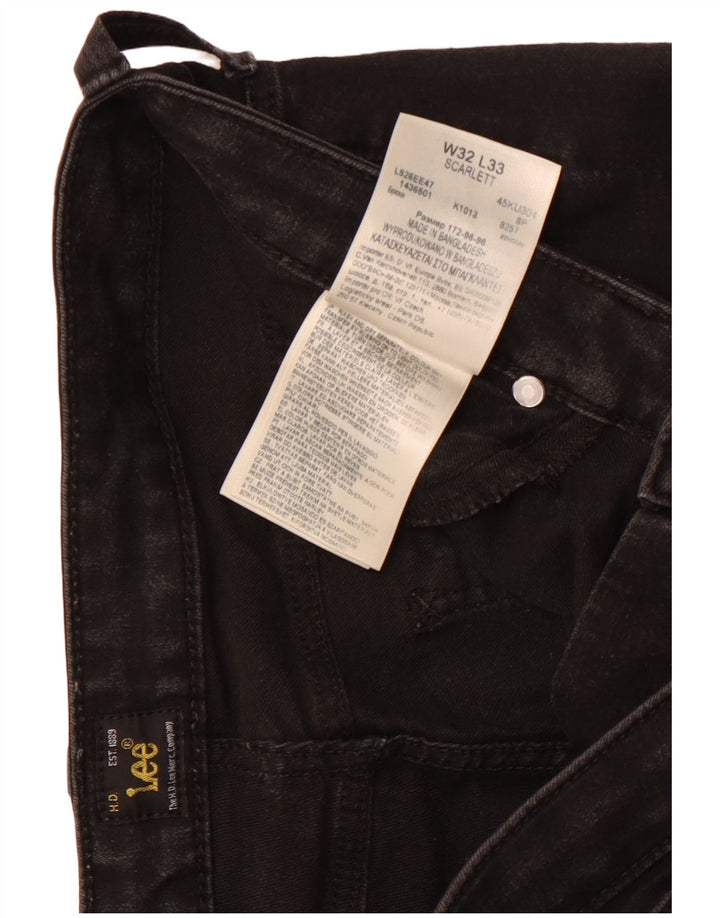 Lee Damen Scarlett Skinny Jeans W32 L29 Schwarze Baumwolle