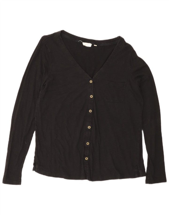 FAT FACE Damen Hemdbluse UK 16 Large Schwarz