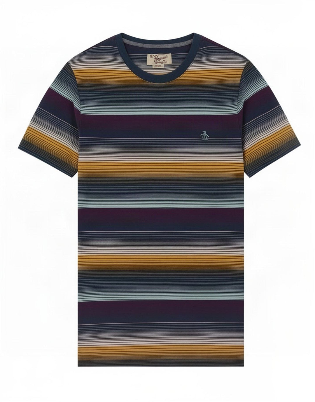 Penguin Herren T-Shirt Top Medium Mehrfarbig gestreift
