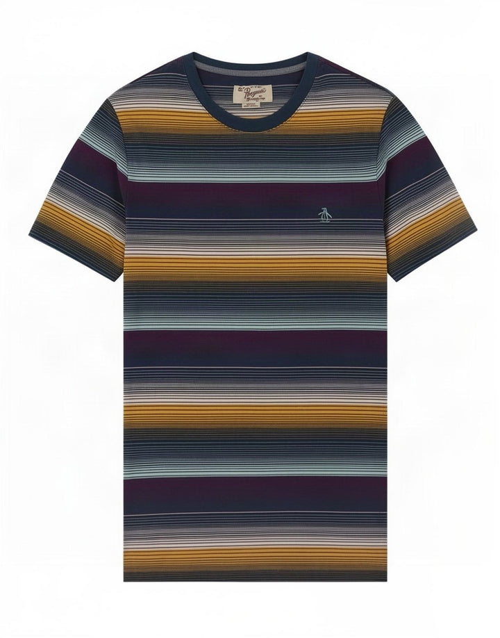 Penguin Herren T-Shirt Top Medium Mehrfarbig gestreift
