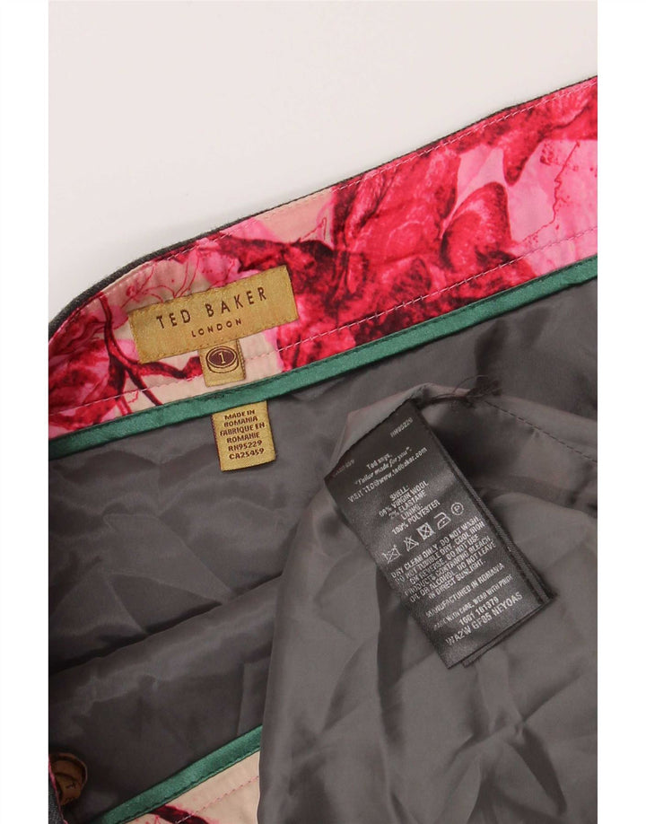 Ted Baker Damen Bleistiftrock Größe 1 XS W26 Graue Schurwolle