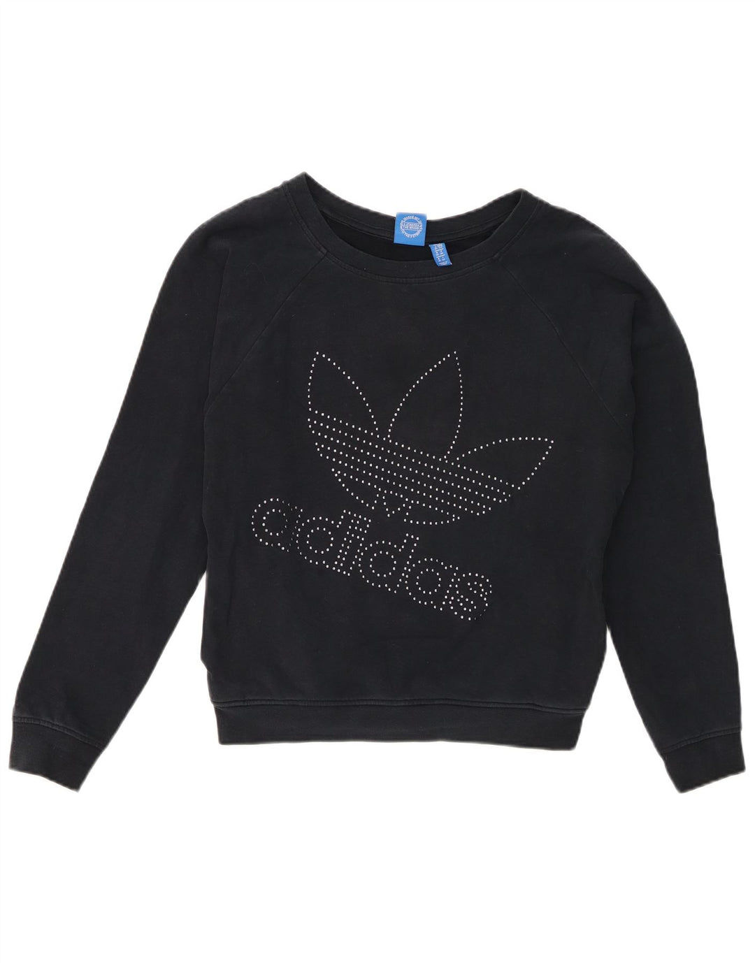 Adidas Damen Graphic Oversized Sweatshirt Pullover UK 10 Small Marineblau
