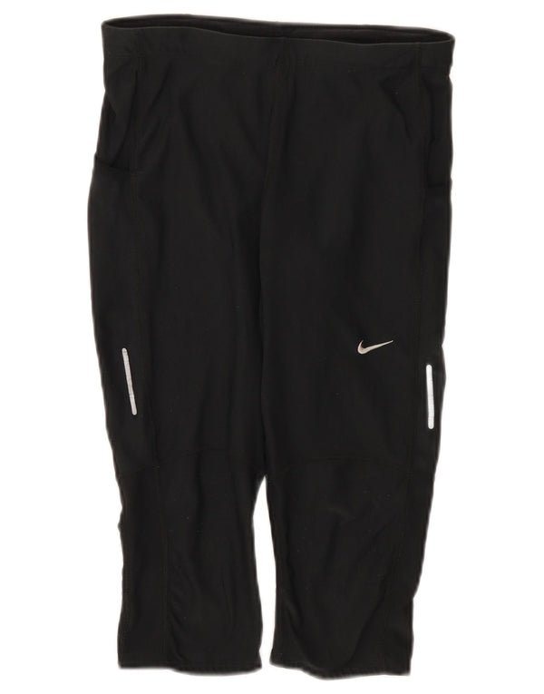 Nike Damen Dri Fit Capri Leggings UK 12 Medium Schwarz Polyester