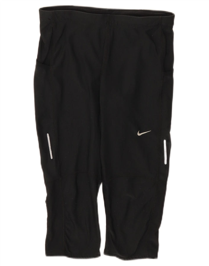 Nike Damen Dri Fit Capri Leggings UK 12 Medium Schwarz Polyester